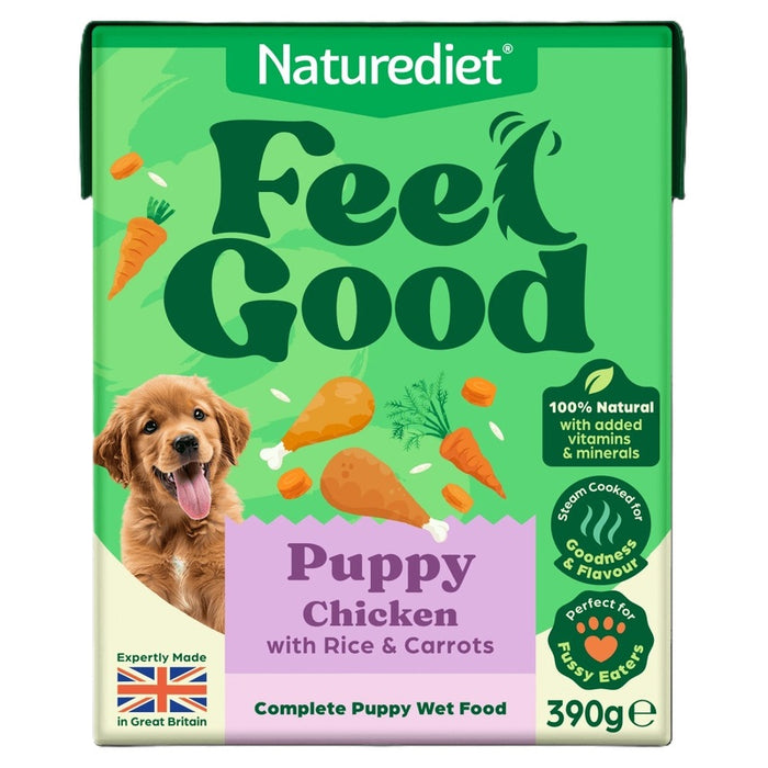 Naturediet Feel Good Puppy Chicken Wet Dog Food – 12 x 390g