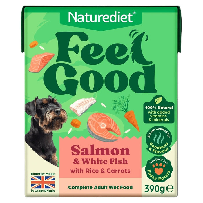 Naturediet Feel Good Salmon & White Fish Wet Dog Food – 12 x 390g