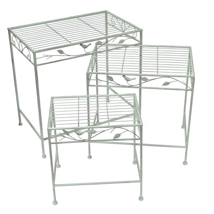 RECTANGULAR GARDEN TABLES - SET OF 3 - GREEN Ascalon