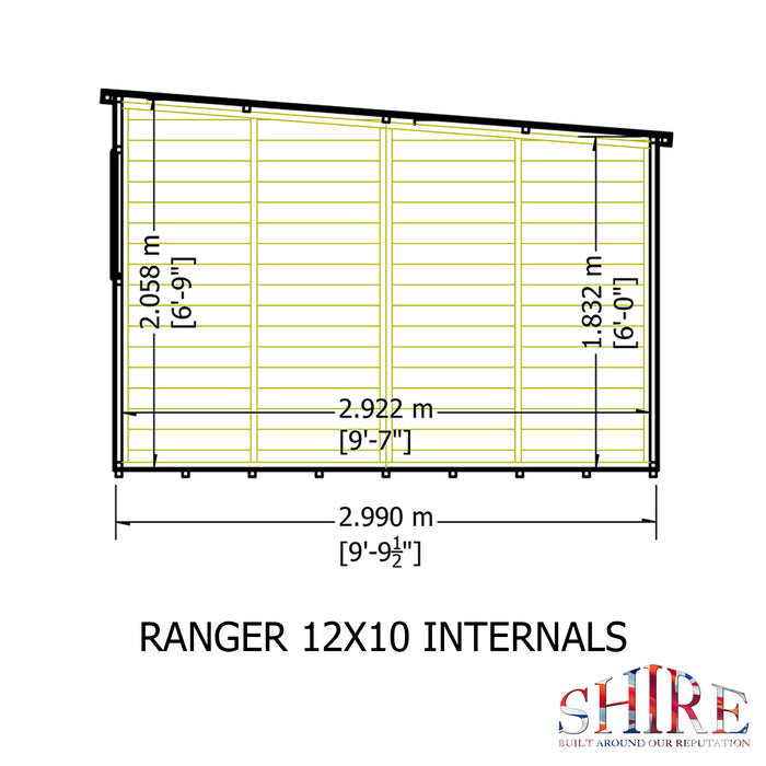Ranger 12'x10' Double Door Shiplap Shed