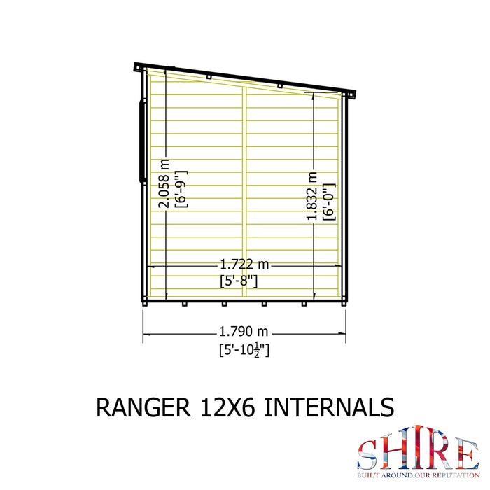 Ranger 12'x6' Double Door Shiplap Shed