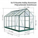 Rosette Hobby Aluminium Polycarbonate Greenhouse - 6' x 10' - Chestnut Mill