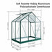 Rosette Hobby Aluminium Polycarbonate Greenhouse - 6' x 4' - Chestnut Mill