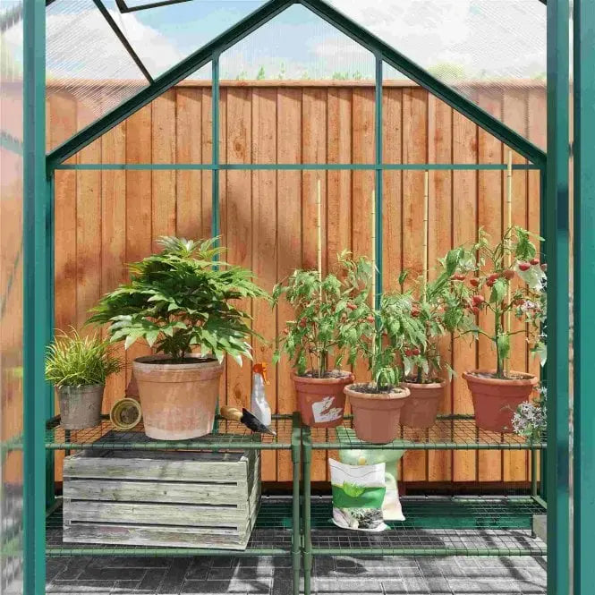Rosette Hobby Aluminium Polycarbonate Greenhouse - 6' x 4' - Chestnut Mill