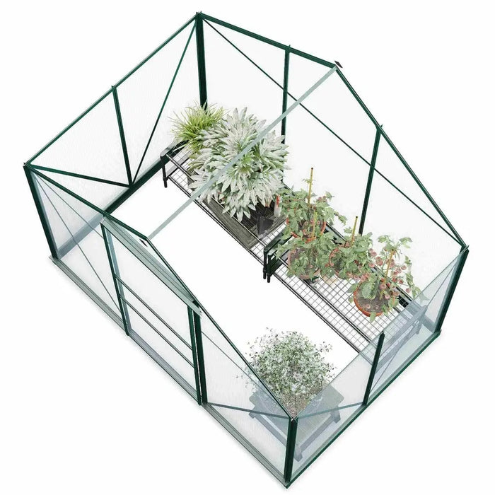 Rosette Hobby Aluminium Polycarbonate Greenhouse - 6' x 4' - Chestnut Mill