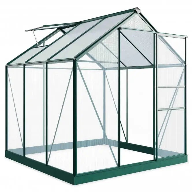 Rosette Hobby Aluminium Polycarbonate Greenhouse - 6' x 6' - Chestnut Mill