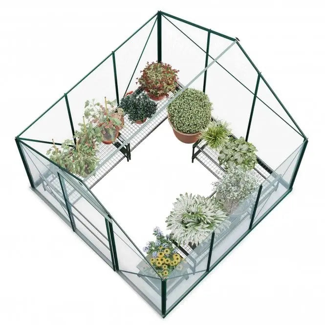 Rosette Hobby Aluminium Polycarbonate Greenhouse - 6' x 6' - Chestnut Mill