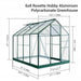 Rosette Hobby Aluminium Polycarbonate Greenhouse - 6' x 8' - Chestnut Mill