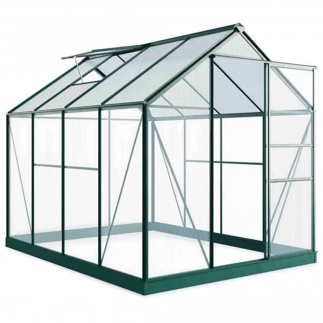 Rosette Hobby Aluminium Polycarbonate Greenhouse - 6' x 8' - Chestnut Mill