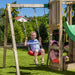 Rumble Ridge Rock Wall Climbing Frame with Single Swing and Slide - Chestnut Mill
