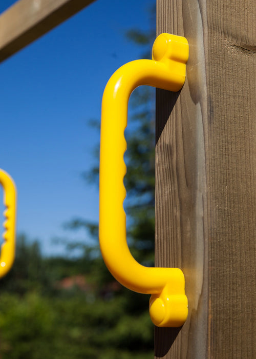 Rumble Ridge Rock Wall Climbing Frame with Single Swing and Slide - Chestnut Mill