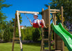Rumble Ridge Rock Wall Climbing Frame with Single Swing and Slide - Chestnut Mill
