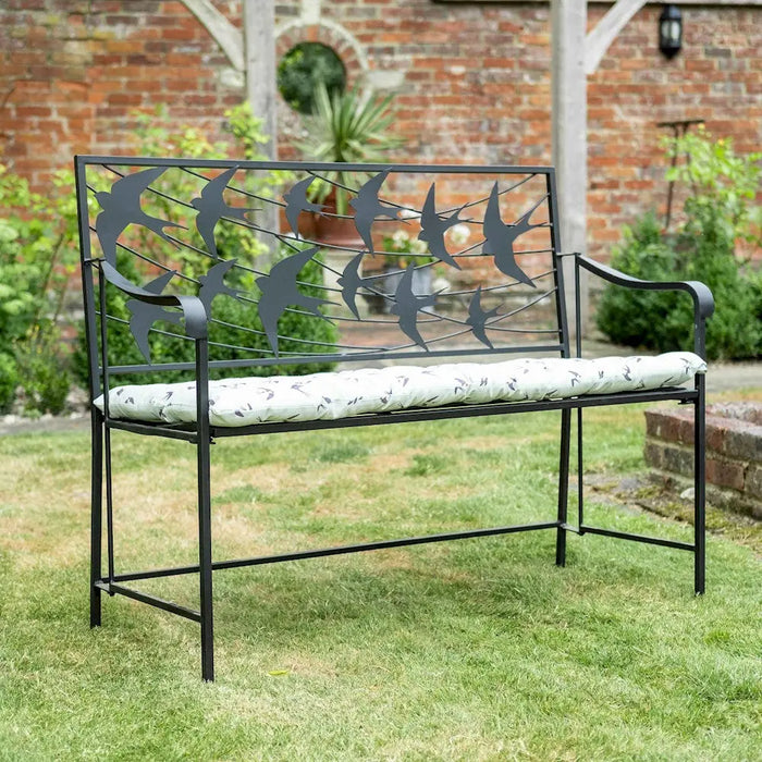 SWALLOW BACK Garden Bench - BLACK Ascalon
