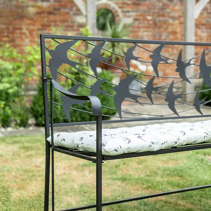 SWALLOW BACK Garden Bench - BLACK Ascalon