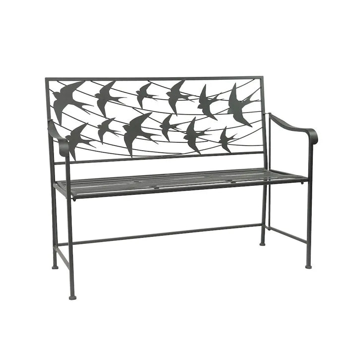 SWALLOW BACK Garden Bench - BLACK Ascalon