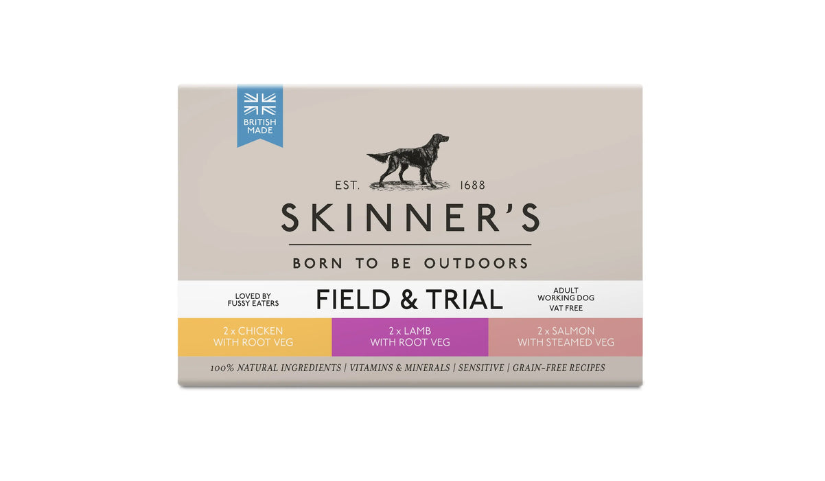 Skinner's Field & Trial Grain-Free Adult Wet Dog Food Variety Pack – 6 x 390g