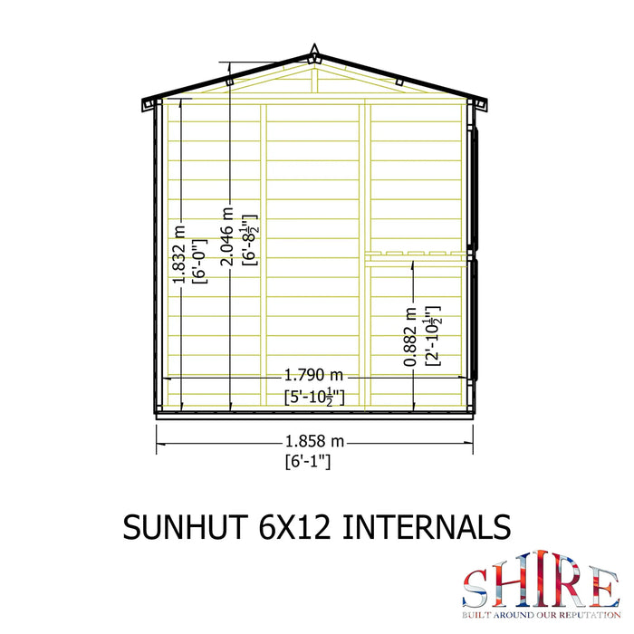 Sun Hut Potting Shed - 6'x12' - Chestnut Mill