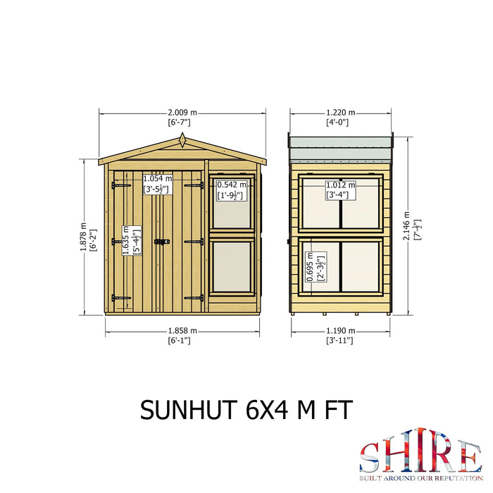 Sun Hut Potting Shed - 6'x4' - Chestnut Mill