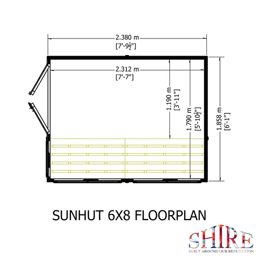 Sun Hut Potting Shed - 6'x8' - Chestnut Mill