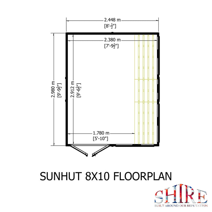 Sun Hut Potting Shed - 8'x10' - Chestnut Mill