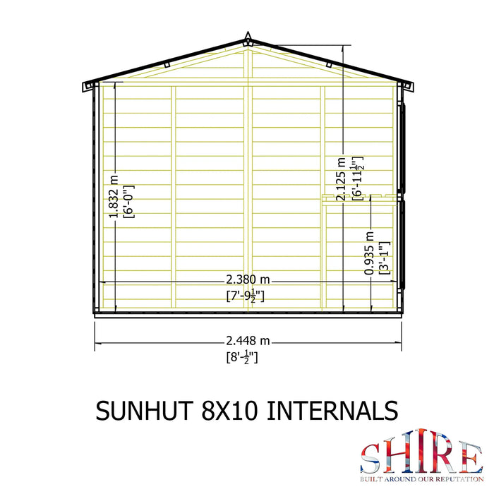 Sun Hut Potting Shed - 8'x10' - Chestnut Mill