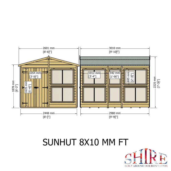 Sun Hut Potting Shed - 8'x10' - Chestnut Mill