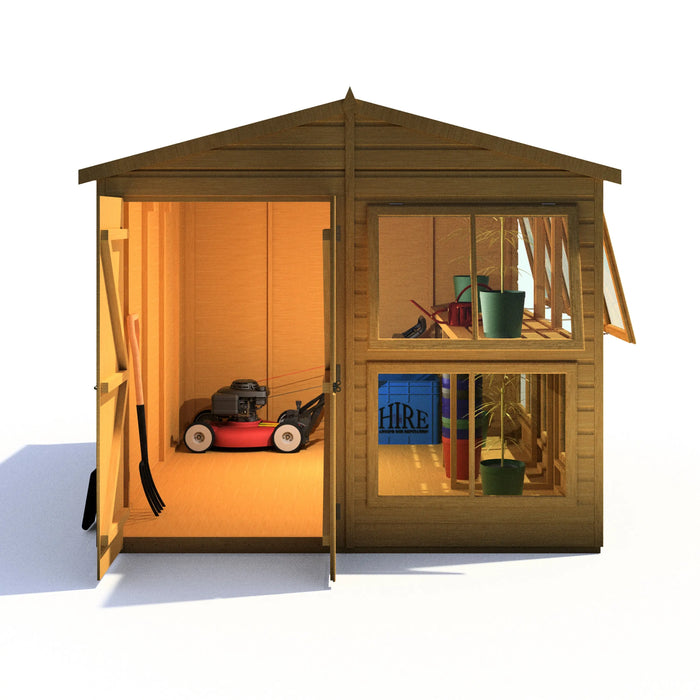 Sun Hut Potting Shed - 8'x10' - Chestnut Mill