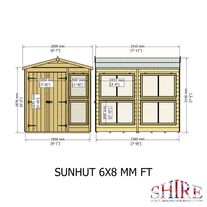 Sun Hut Potting Shed - 6'x8'