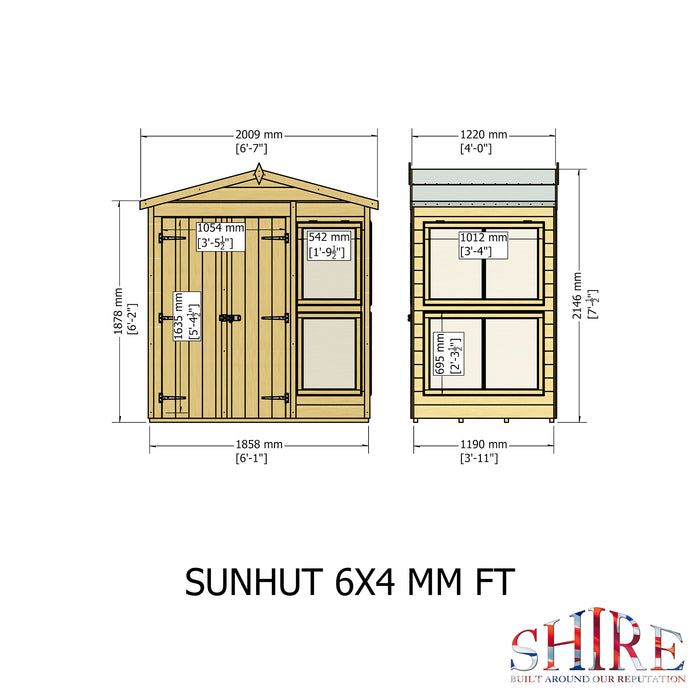 Sun Hut Potting Shed - 6'x4'