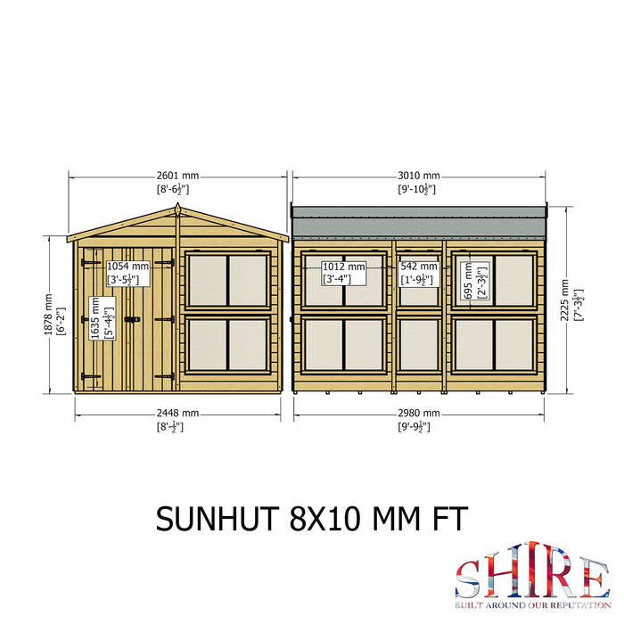 Sun Hut Potting Shed - 8'x10'