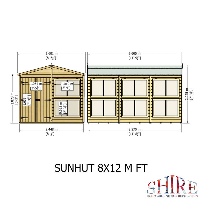 Sun Hut Potting Shed - 8'x12'