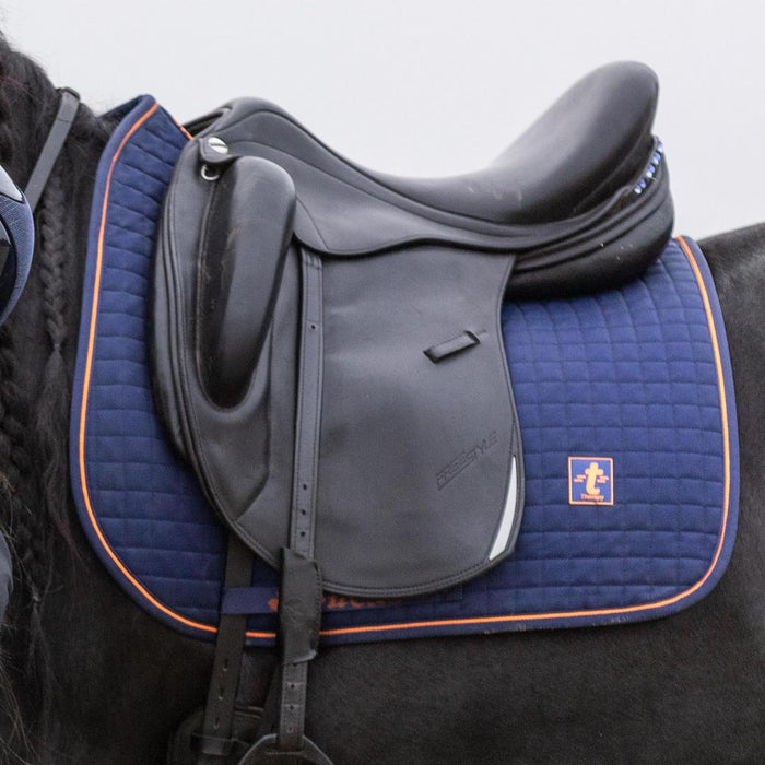Bucas Therapy Saddle Pad Dressage – Navy / Orange