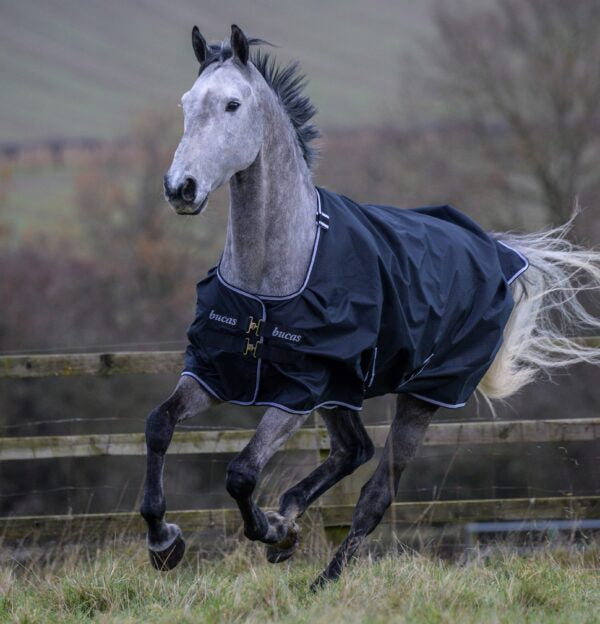 Bucas Trot Turnout Rug 50g – Black/White