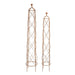 WIREWORK GARDEN OBELISK - SET OF 2 - 1.8m - DARK RUST Ascalon