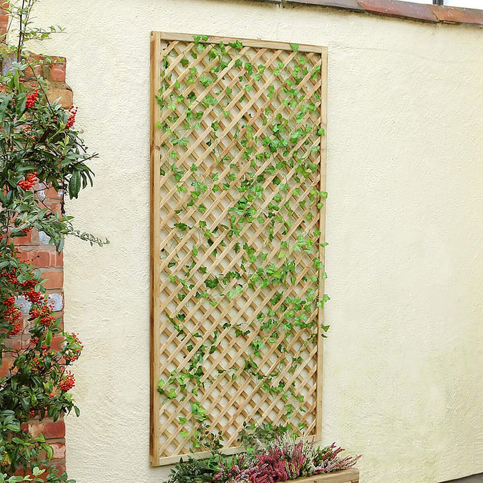 Zest Hillside Diamond Wooden Trellis – 1.83m × 0.915m, Pack of 3