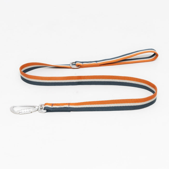 Ruff & Tumble All-Terrain canvas dog lead in Navy / Amber