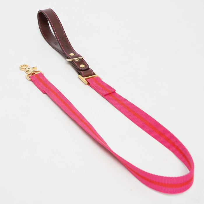 Ruff & Tumble Blakeney clip dog lead in Fuchsia and Scarlet