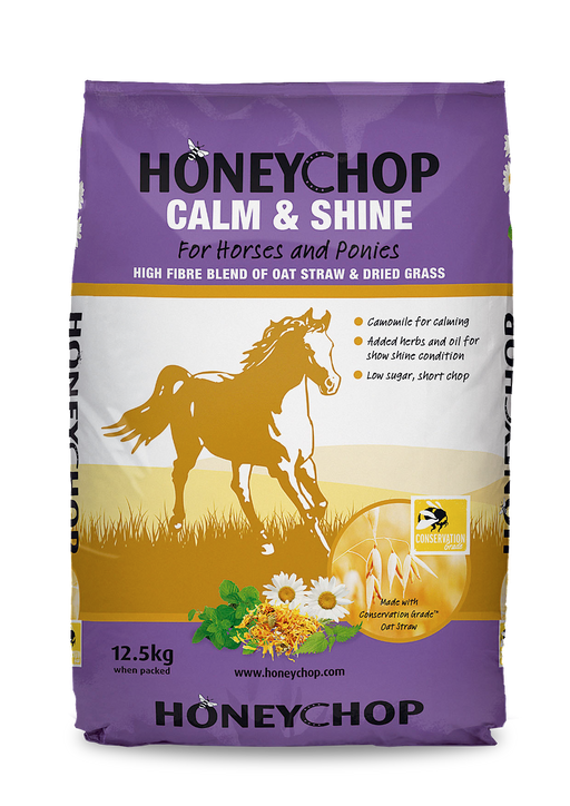 Honeychop Calm & Shine low-sugar horse chaff 12.5kg bag
