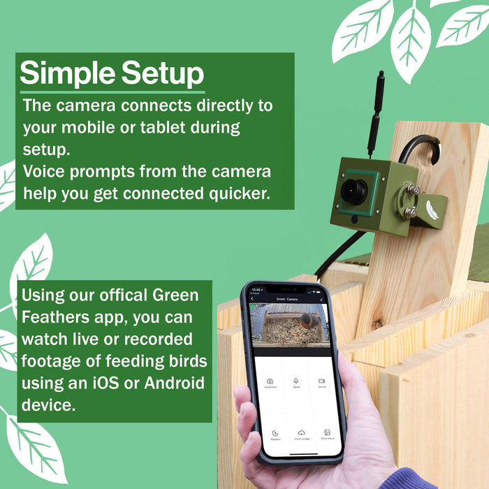 Camera Compatible Wooden Bird Feeder