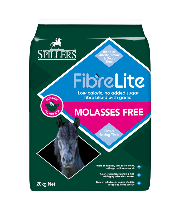 Spillers Fibre Lite Molasses Free 20kg horse feed bag