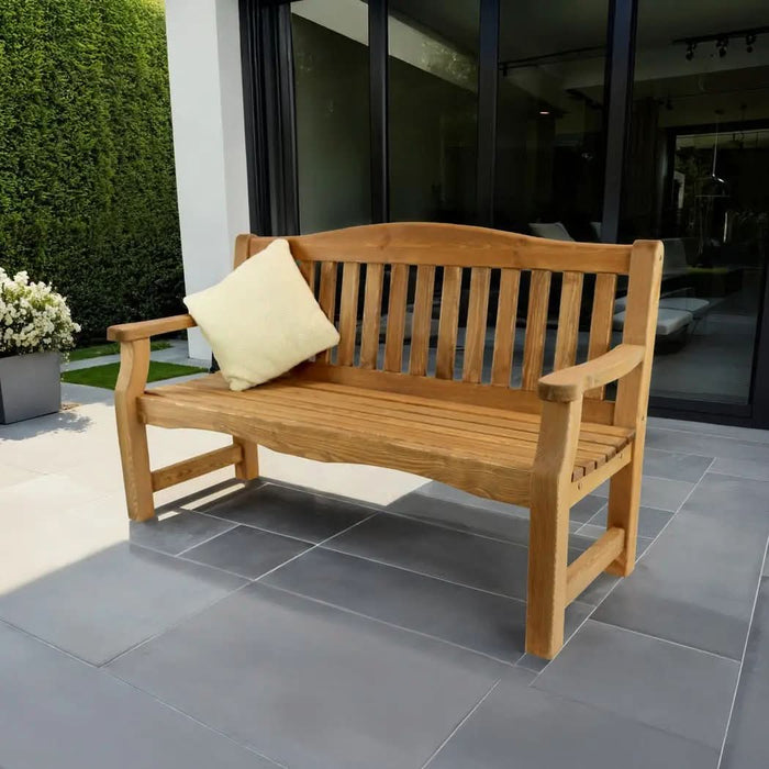 Zest Lara 3-Seater Wooden Garden Bench – Brown