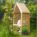 Jagram Orio arbour with full trellis sides and boarded roof, side view