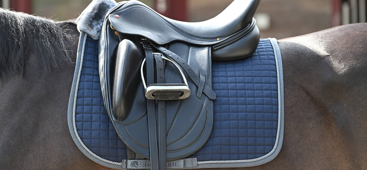 Bucas Show-Line Jump Saddle Pad – Navy / Grey