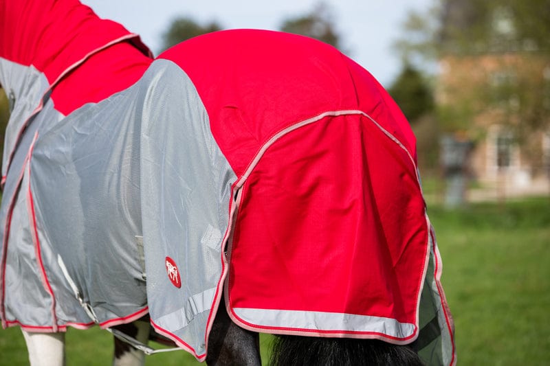Swish Wide-Fit Mesh Fly Turnout Combination Rug – Red