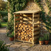 Zest 728 litre wooden Garden Log Store with open front and stacked logs