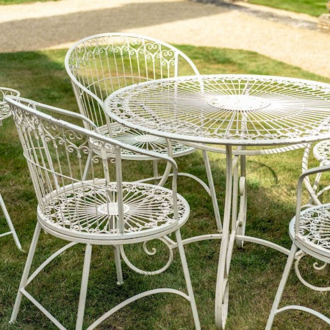 BLAISDON 100cm Table and Chair Set - 5 Piece Set - CREAM