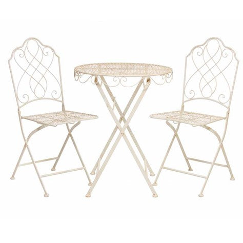 MESH BISTRO SET - WITH FOLDING CHAIRS - 3 Piece Set