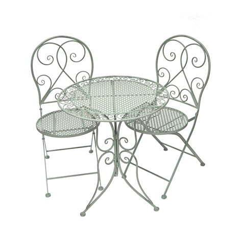 MESH BISTRO SET - WITH FOLDING CHAIRS - 3 Piece Set