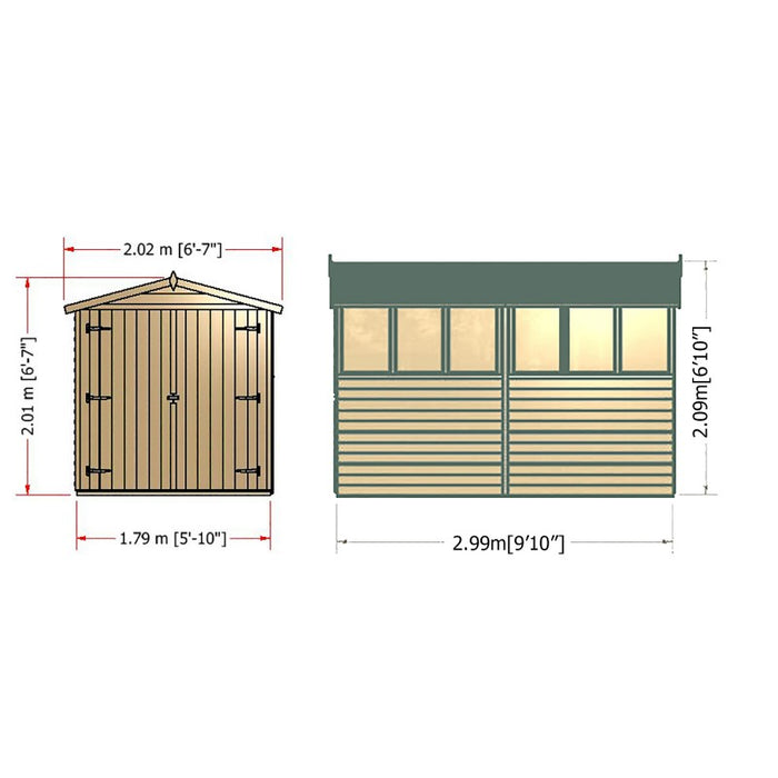 10' x 6' Overlap Double Door Shed - MAY SPECIAL OFFER - 14% OFF