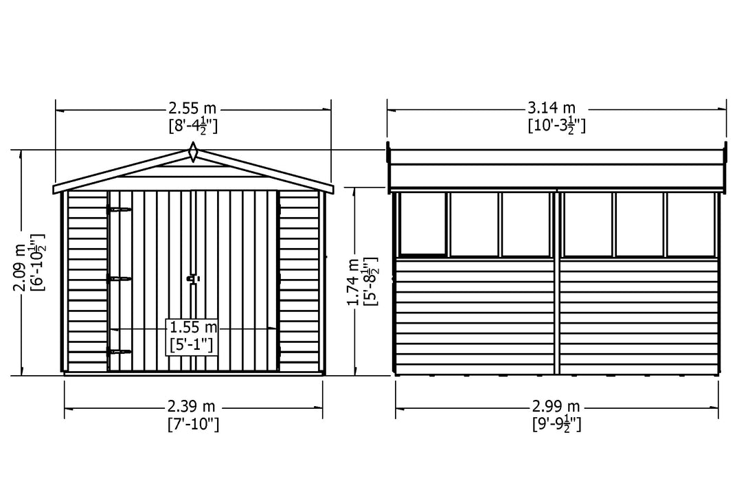 10' x 8' Overlap Double Door Shed - MAY SPECIAL OFFER - 9% OFF
